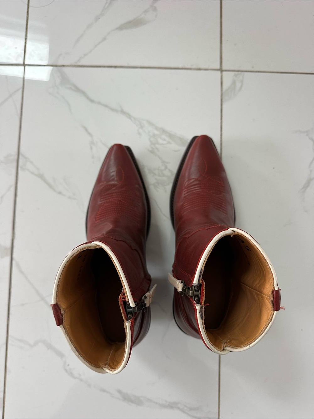 Tecovas The Daisy Scarlet (Red) Ankle Boots - Picture 6 of 10
